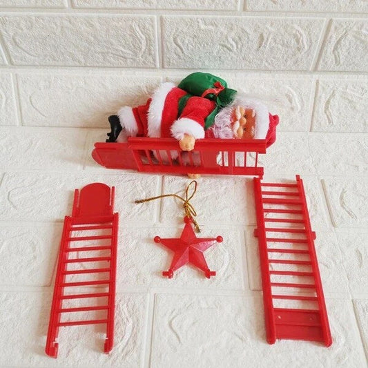 Climbing Santa Decoration – animated, plays 15 carols, for tree or wall