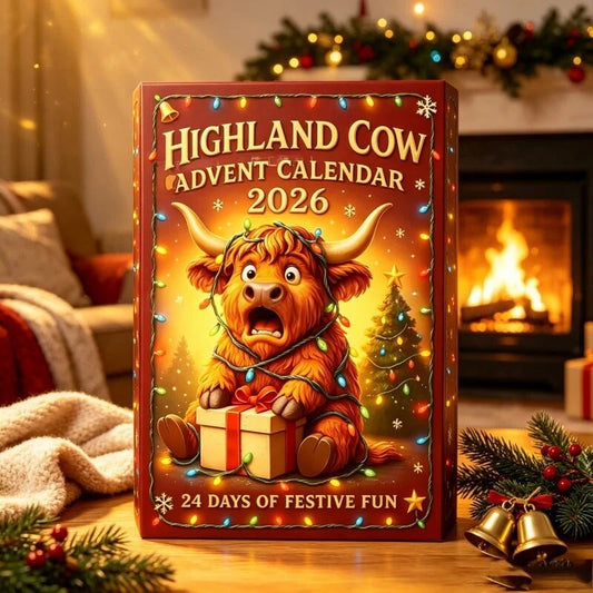Highland Cow Advent Calendar – 24 resin figures, one each day