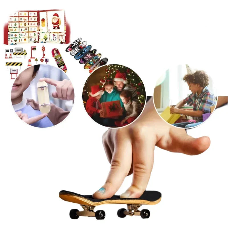 Fingerboard Advent Calendar – 24 doors, finger skateboards and street accessories