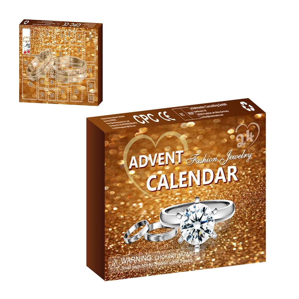 Jewellery Advent Calendar – 24 pieces, necklaces, rings and earrings