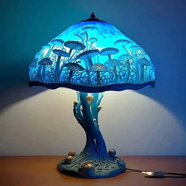 Mushroom Lamp – stained glass look, warm glow, seven designs