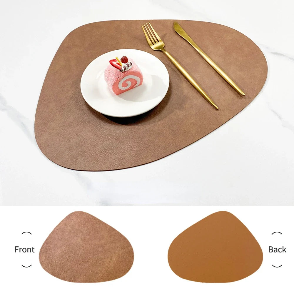 Teardrop Placemats – two-tone PU, fit around a round table