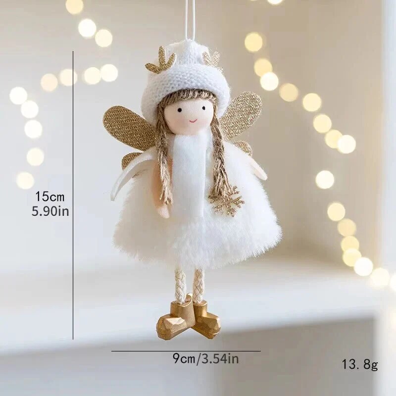 Angel Ornament – tulle skirt, wooden antlers, hanging decoration