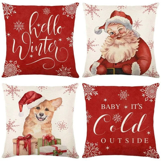 Christmas Cushion Covers, Set of 4