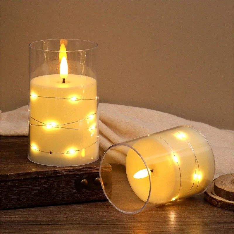 Flameless LED Candle in Glass