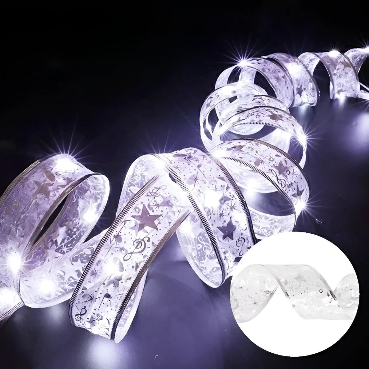 LED Shimmer Ribbon Garland