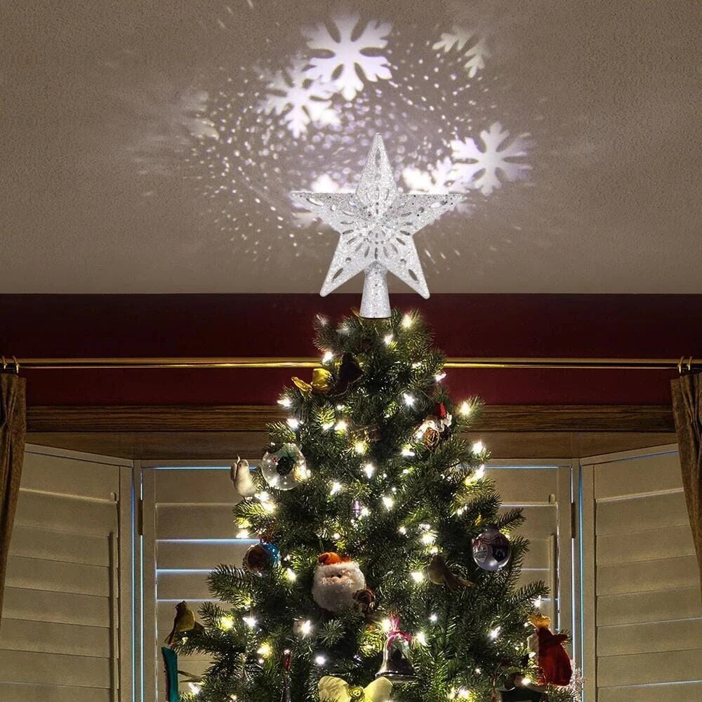 LED Tree Topper – rotating projector, three designs