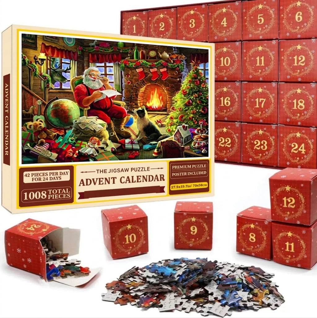 Jigsaw Puzzle Advent Calendar – 1008 pieces, one Christmas scene to build