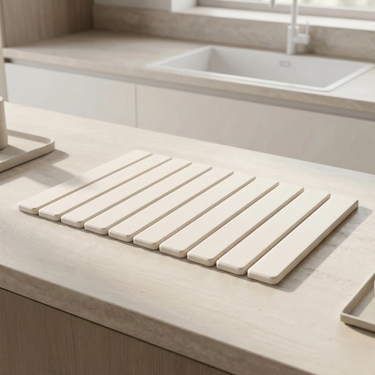 Quick-Dry Kitchen Mat – absorbs moisture, heat-resistant stone