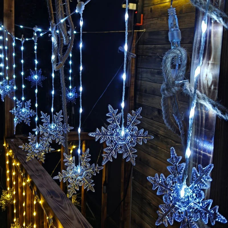 Snowflake or Icicle Curtain Lights