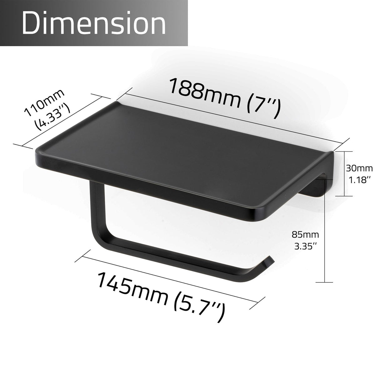 Toilet Roll Holder with Shelf
