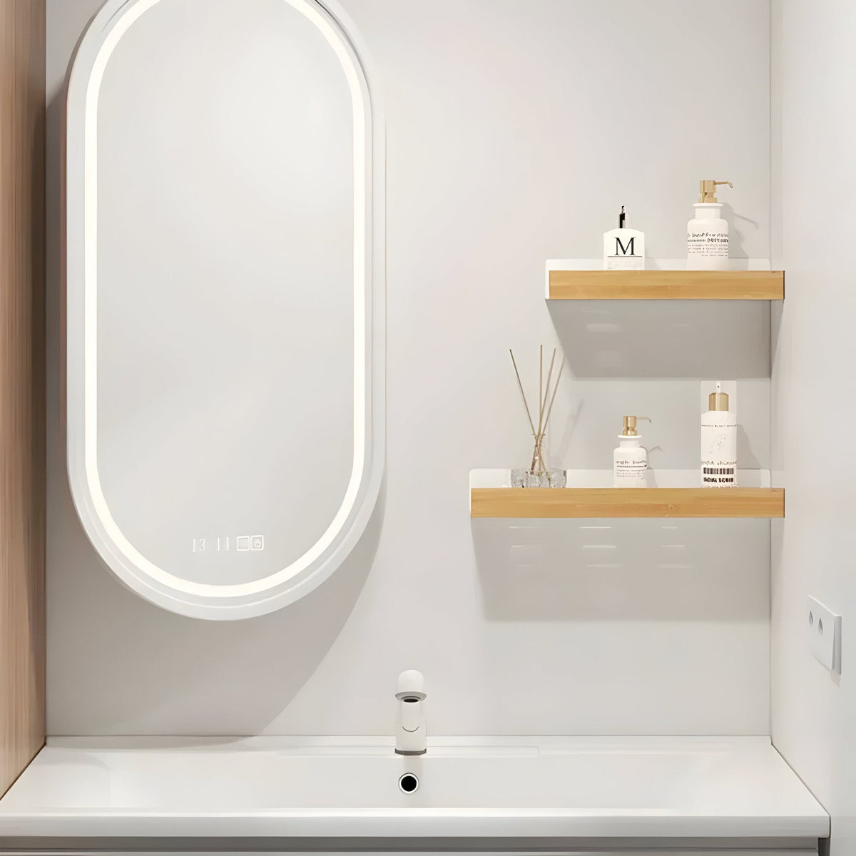 Wooden Bathroom Shelf