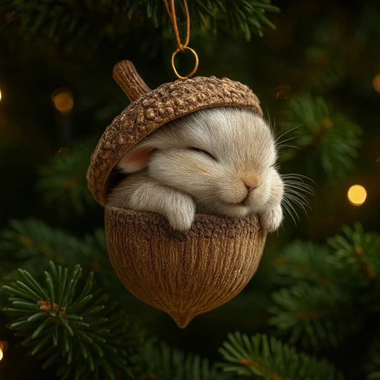 Woodland Animal Ornaments – acorn design, hand-painted details
