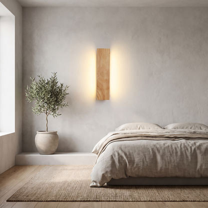 Rotating Wood Wall Light – turn the head to aim the light, built-in LED, three sizes