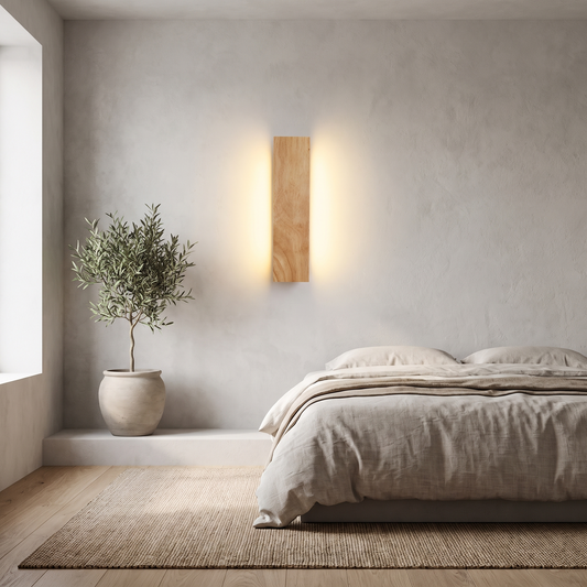 Rotating Wood Wall Light – turn the head to aim the light, built-in LED, three sizes