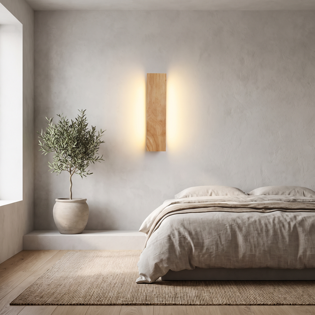 Rotating Wood Wall Light – turn the head to aim the light, built-in LED, three sizes