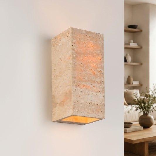 Travertine Wall Light – natural stone, up and down light, two G9 sockets