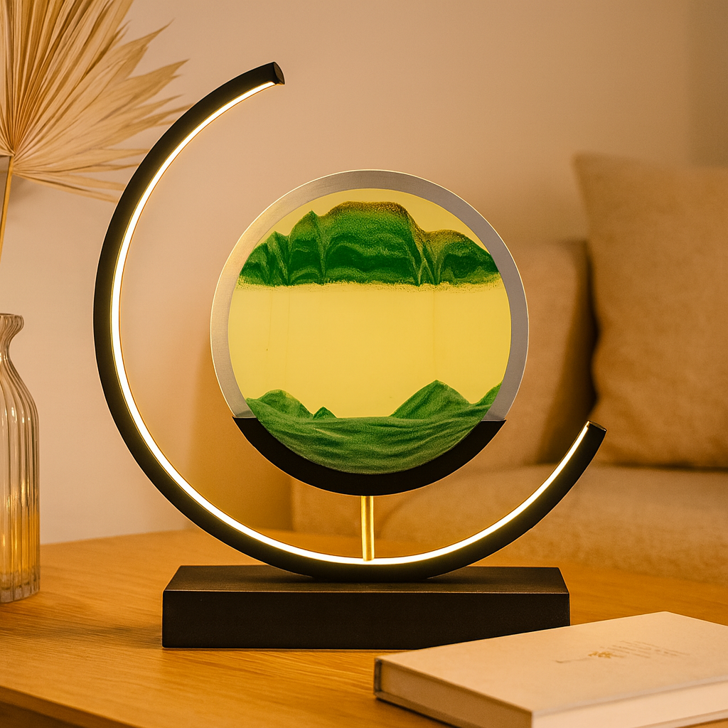 Sand Art Lamp – moving sand picture, dimmable, three light colours