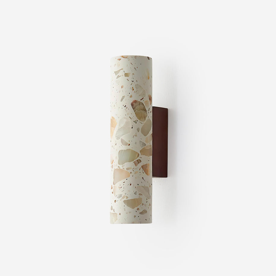 Cylindrical Wall Light – walnut and beige, dimmable, two sizes