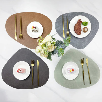 Teardrop Placemats – two-tone PU, fit around a round table