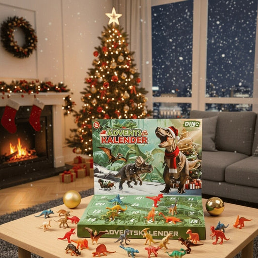 Dinosaur Advent Calendar – 24 mini dinosaur and fossil figures, some glow in the dark
