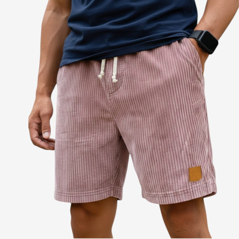 Mens Cord Shorts – drawstring waist, side pockets, ten colours