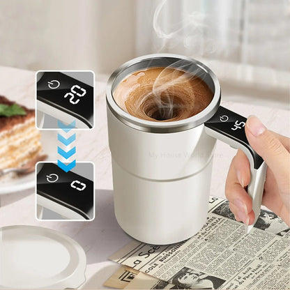 Self Stirring Mug – magnetic stirrer, temperature display, rechargeable