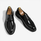 Mens Dress Shoes – high-gloss finish, lace-up, pointed toe