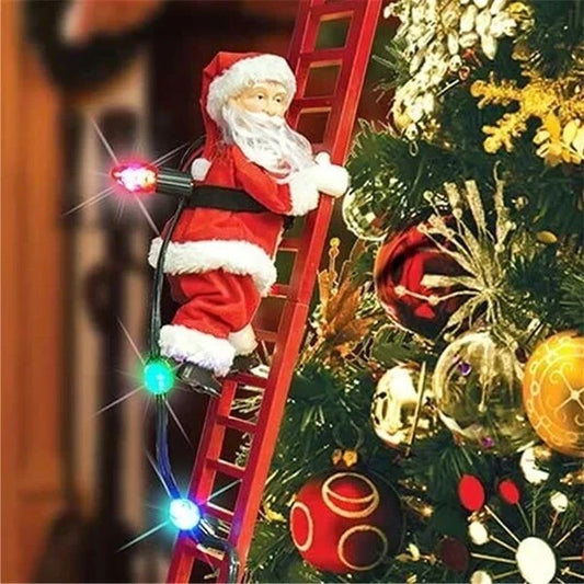 Climbing Santa Decoration – animated, plays 15 carols, for tree or wall