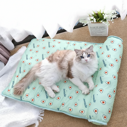 Pet Cooling Mat – raised bolster, no water or freezing, five patterns