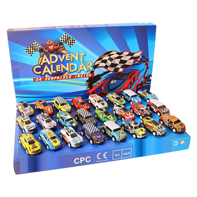 Toy Car Advent Calendar – 24 pull-back cars, one behind each door