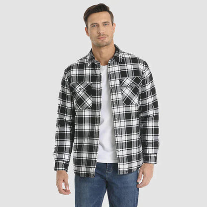Flannel Shirt Jacket – quilted lining, five pockets, cotton check