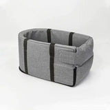 Dog Console Car Seat – for small dogs, safety clip, washable cover