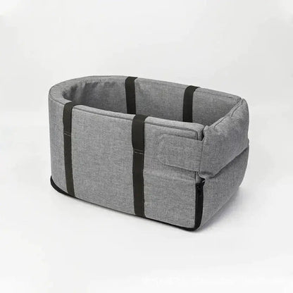 Dog Console Car Seat – for small dogs, safety clip, washable cover