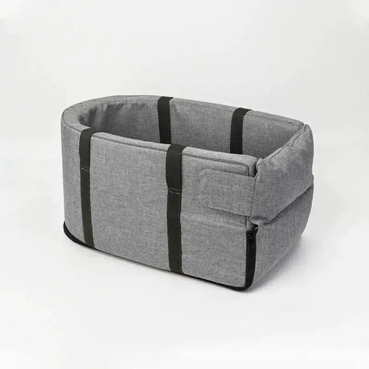 Dog Console Car Seat – for small dogs, safety clip, washable cover