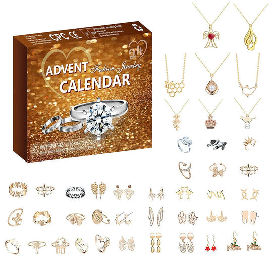 Jewellery Advent Calendar – 24 pieces, necklaces, rings and earrings
