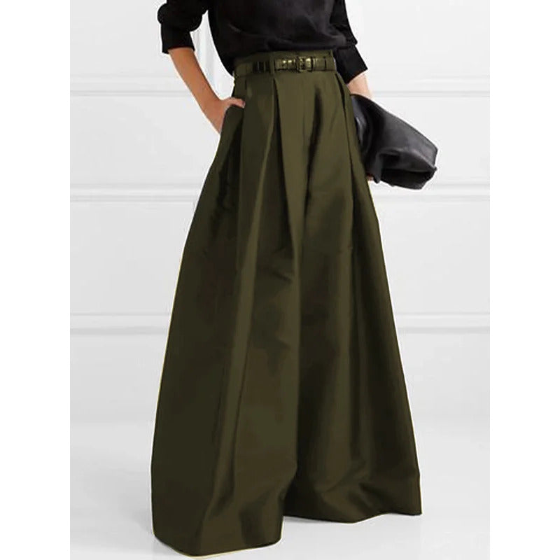 Pleated Wide Leg Pants – high waisted, front pleats, full length