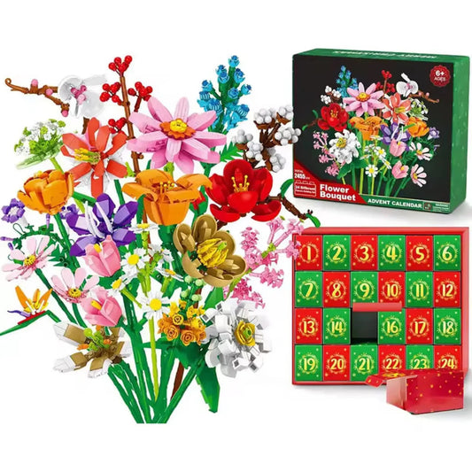 Flower Bouquet Advent Calendar – 24 brick flowers to build one bouquet