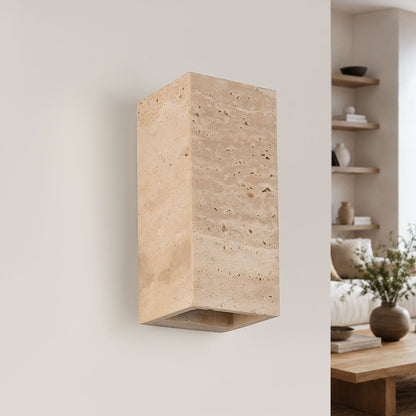 Travertine Wall Light – natural stone, up and down light, two G9 sockets