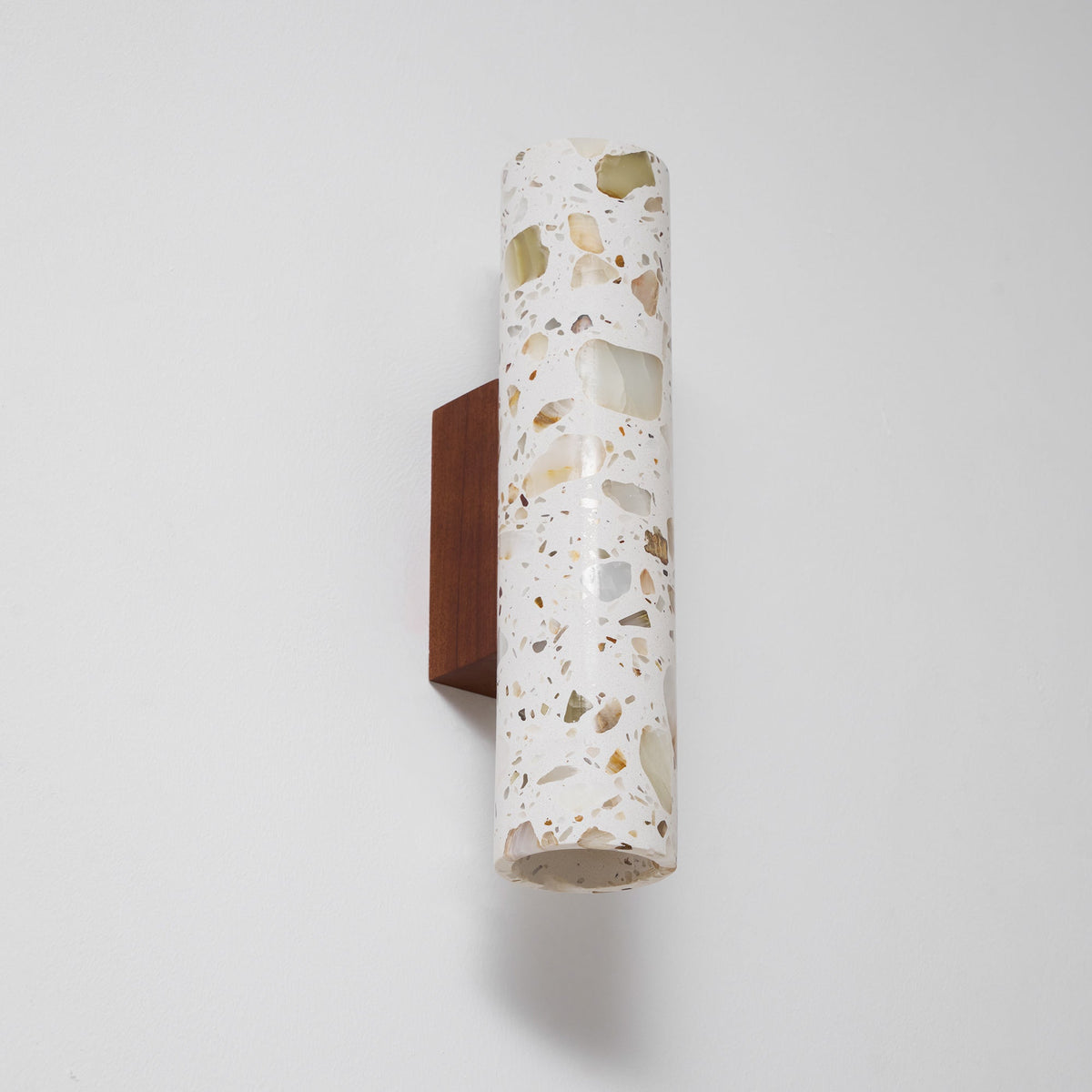 Cylindrical Wall Light – walnut and beige, dimmable, two sizes