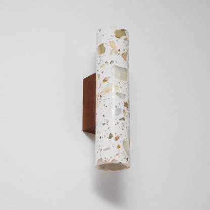 Cylindrical Wall Light – walnut and beige, dimmable, two sizes