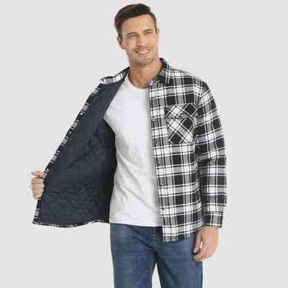 Flannel Shirt Jacket – quilted lining, five pockets, cotton check