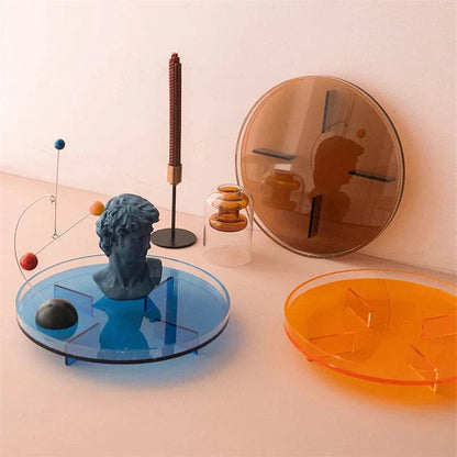 Decorative Tray – round, translucent colour, raised rim