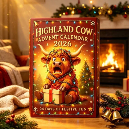 Highland Cow Advent Calendar – 24 resin figures, one each day