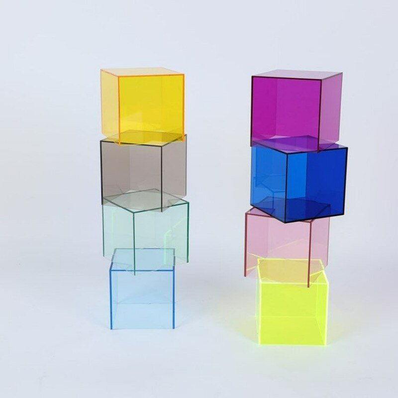Acrylic Display Box – coloured cube, translucent, stackable