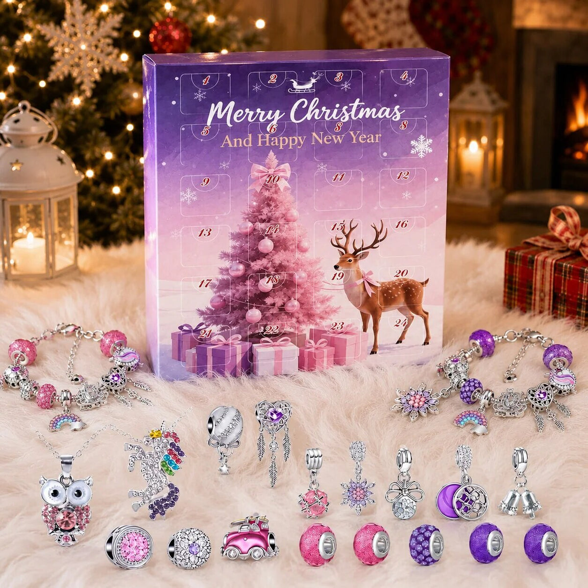 DIY Bracelet Advent Calendar – 24 charms, beads and a chain to assemble