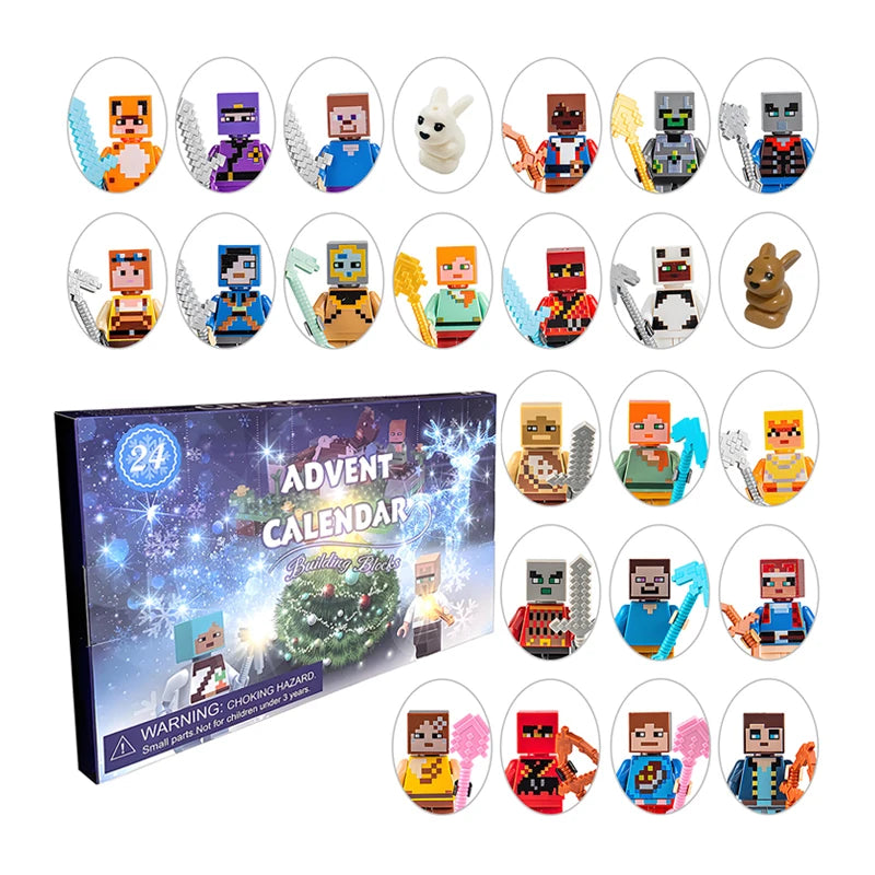 Pixel Figure Advent Calendar – 24 blocky characters and animals