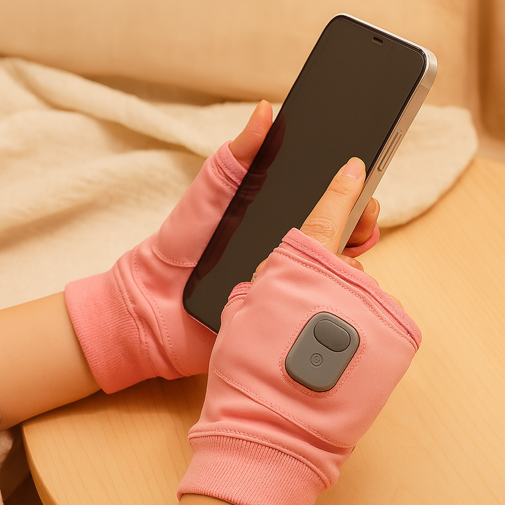 Heated Fingerless Gloves – USB rechargeable, adjustable heat, soft lining