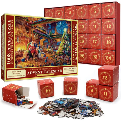 Jigsaw Puzzle Advent Calendar – 1008 pieces, one Christmas scene to build