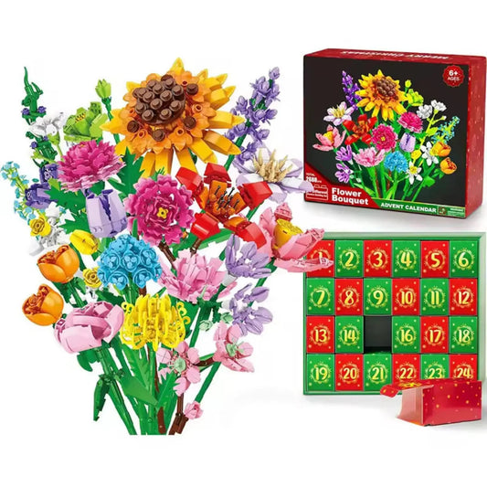 Flower Bouquet Advent Calendar – 24 brick flowers to build one bouquet